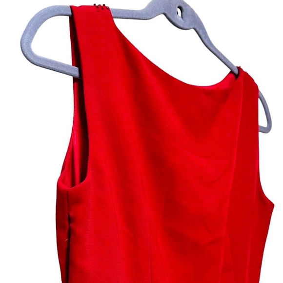 Vintage Dressbarn Red Sleeveless Long Formal Dress Sequin Womens Size 6 Romantic - Picture 9 of 14